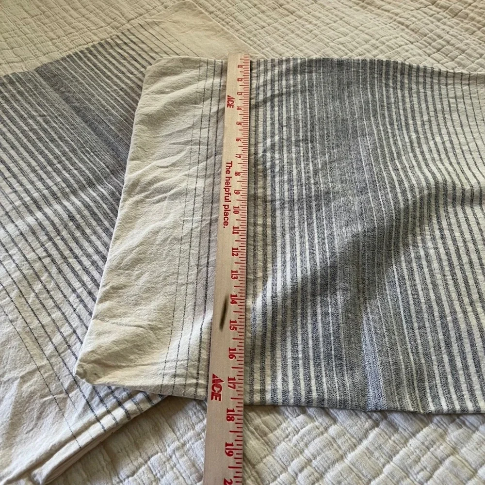 2 Ikea Cotton Throw Pillow Covers Blue Natural 20x20